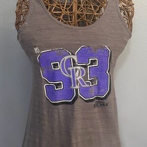Women's Gray Tank Top with Purple Graphic